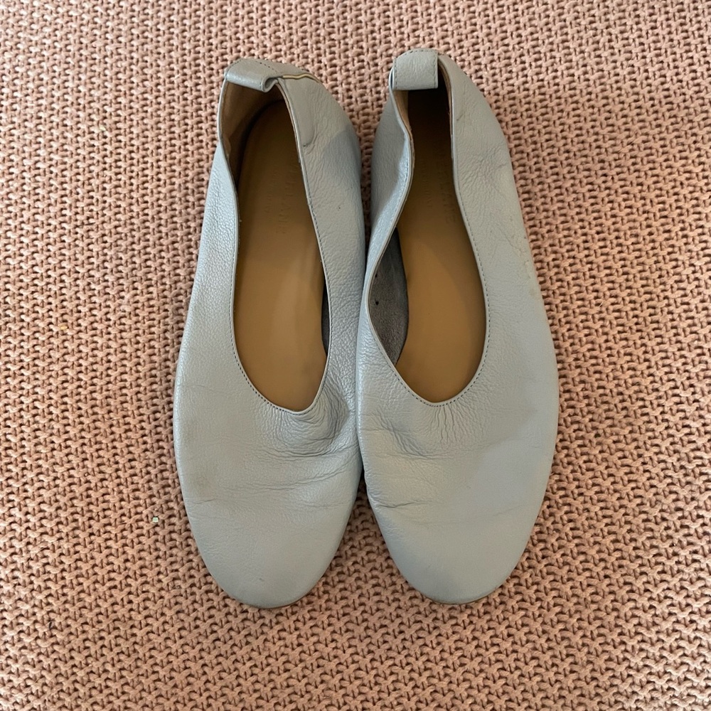 Everlane Light Gray Leather Ballet Flats